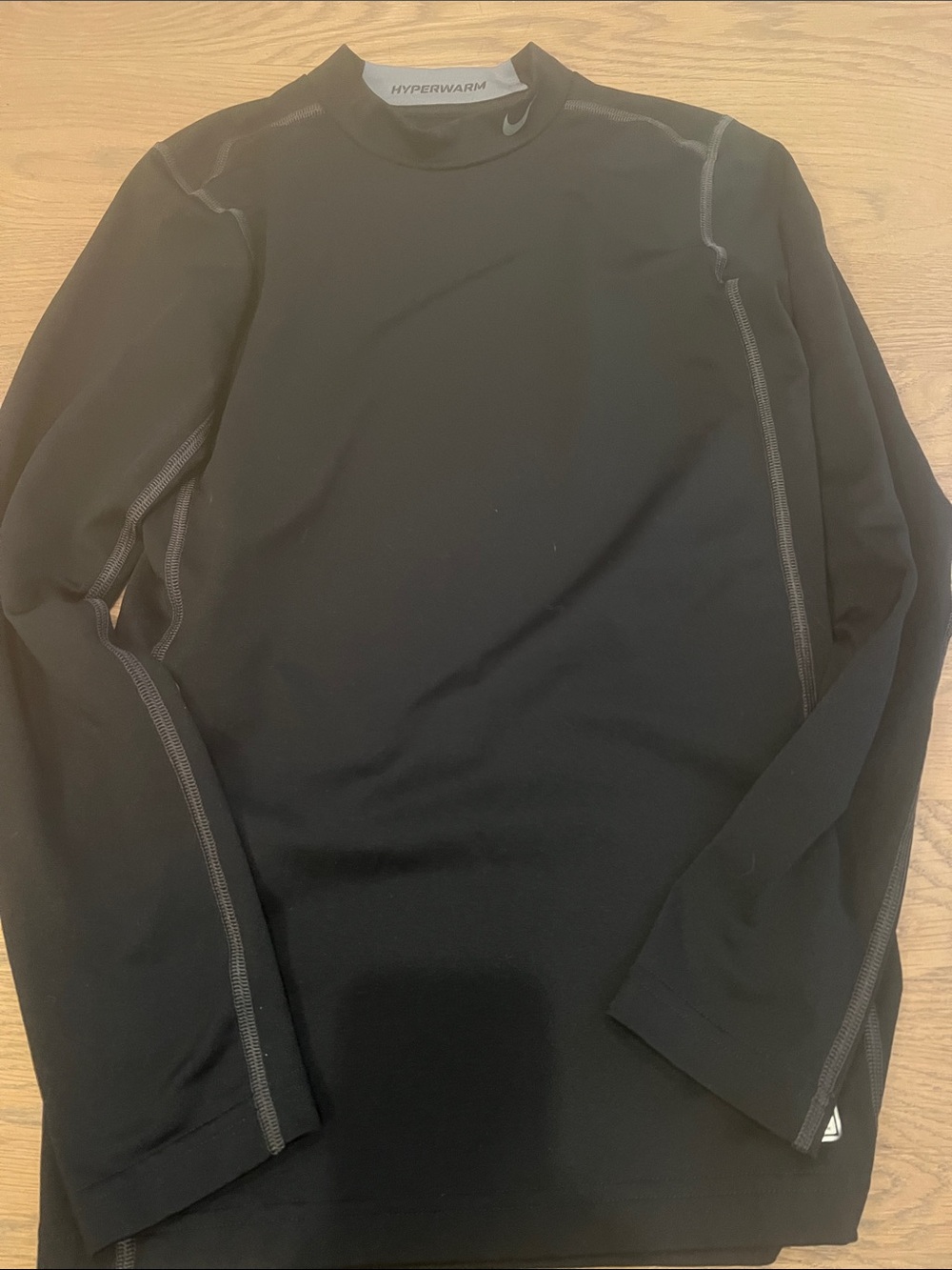 Nike Black Long-Sleeve Hyperwarm Crew with Contrast Stitching